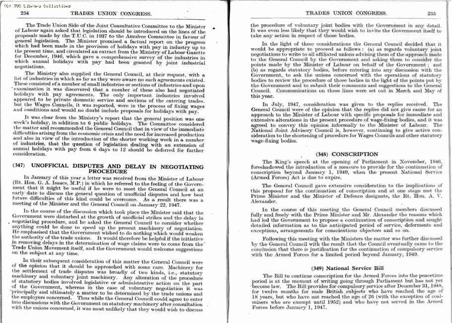 TUC Report, 1947