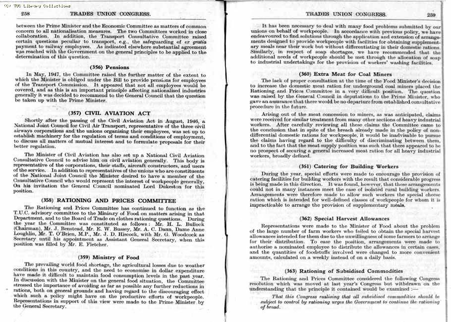 TUC Report, 1947