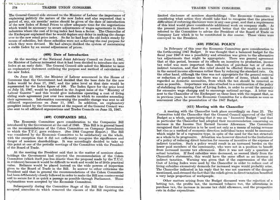 TUC Report, 1947