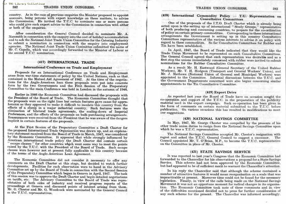 TUC Report, 1947