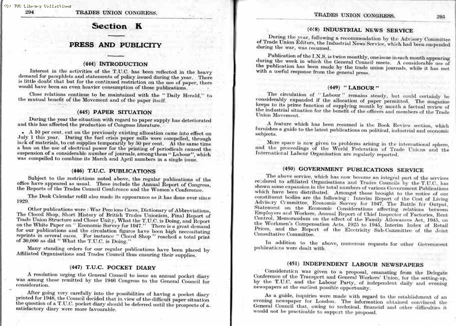 TUC Report, 1947
