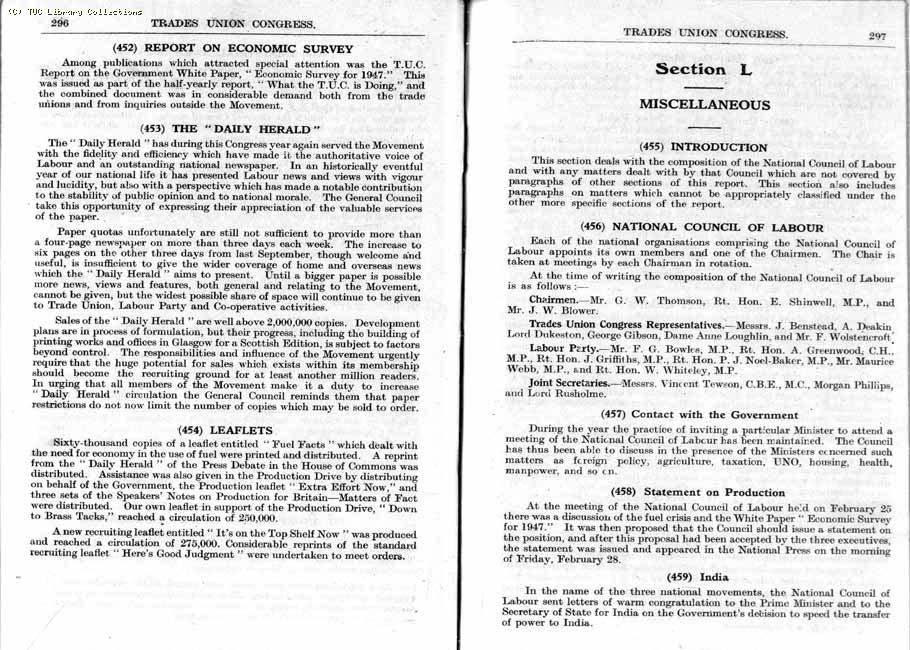 TUC Report, 1947