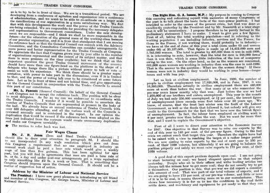 TUC Report, 1947