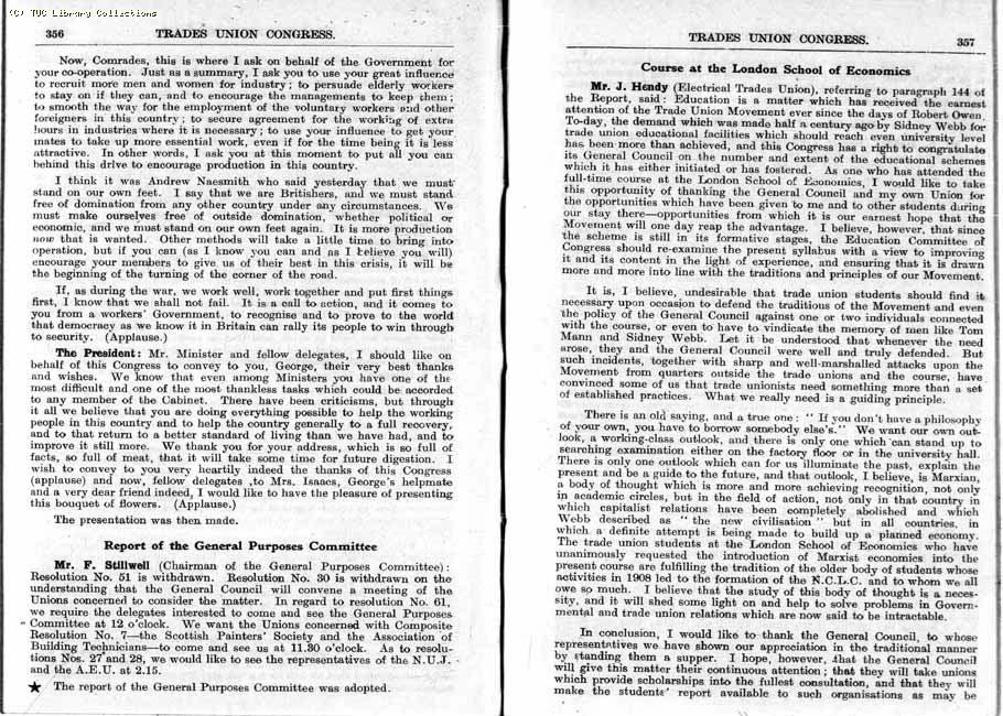 TUC Report, 1947