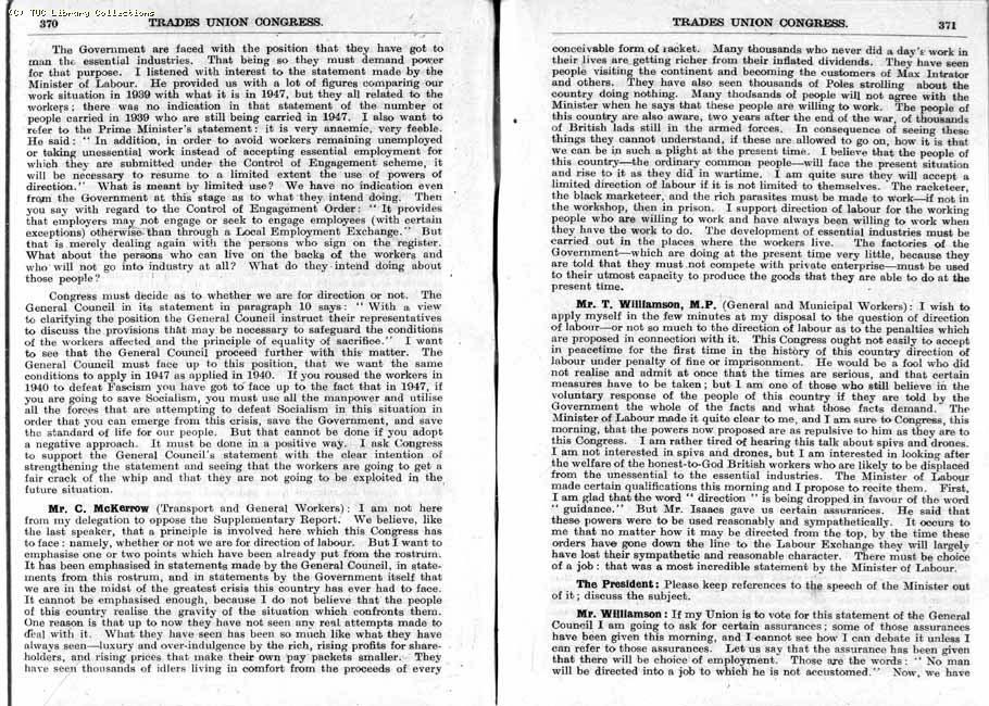 TUC Report, 1947