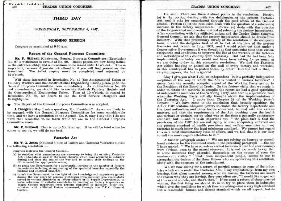 TUC Report, 1947