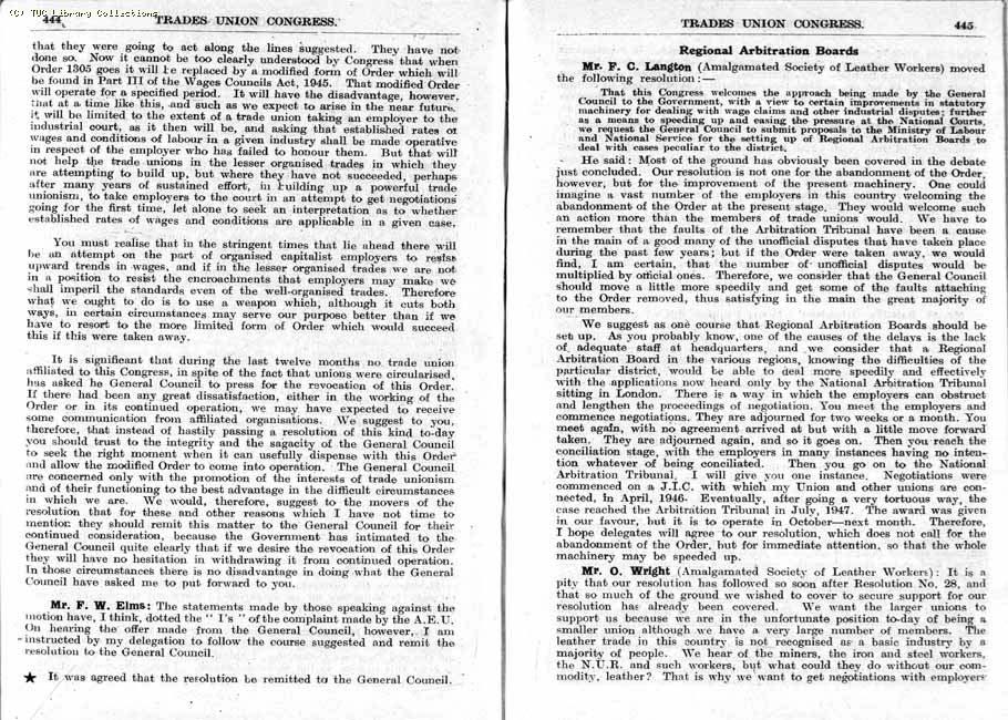 TUC Report, 1947