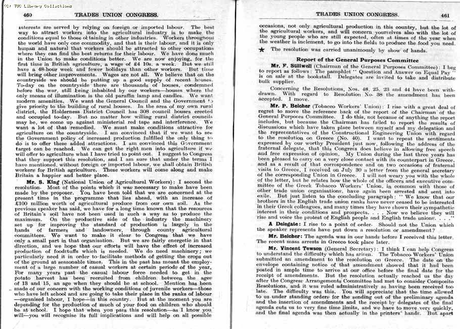 TUC Report, 1947