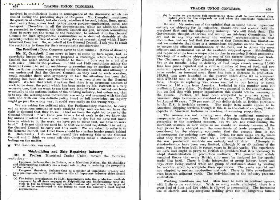 TUC Report, 1947
