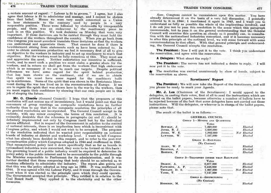 TUC Report, 1947
