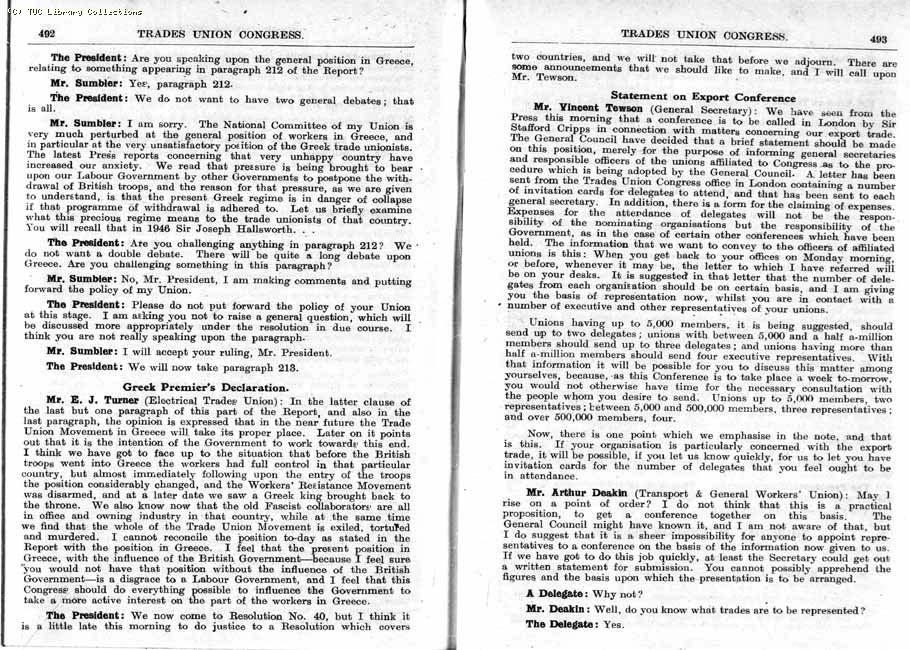 TUC Report, 1947