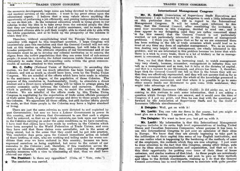 TUC Report, 1947