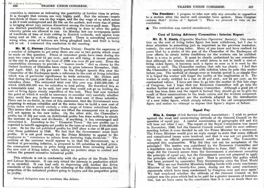 TUC Report, 1947