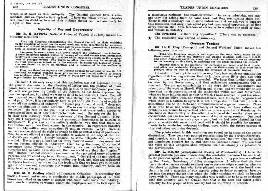 TUC Report, 1947