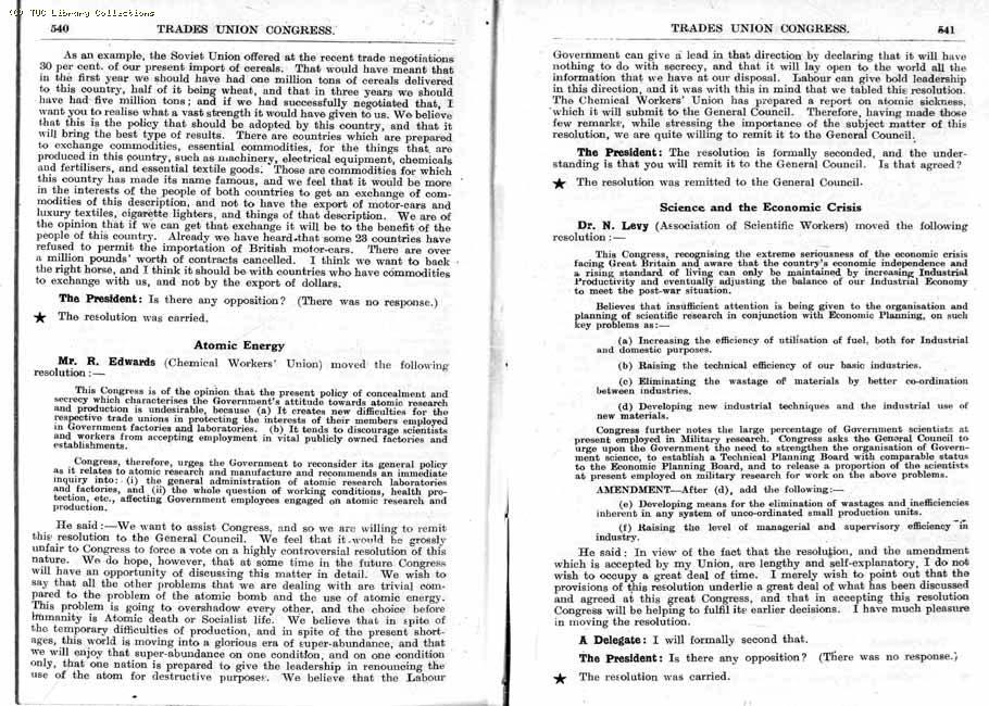 TUC Report, 1947