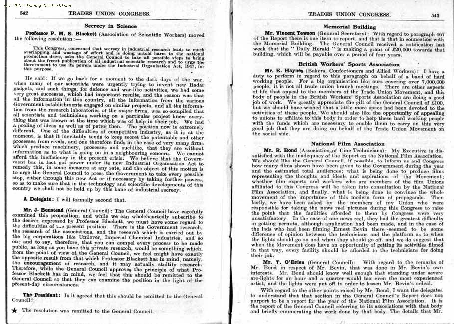 TUC Report, 1947
