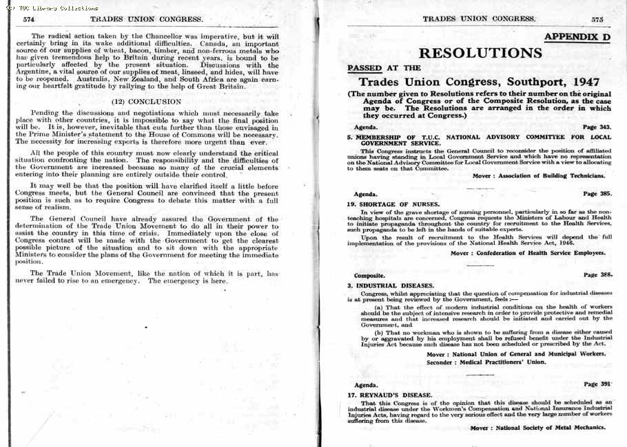TUC Report, 1947