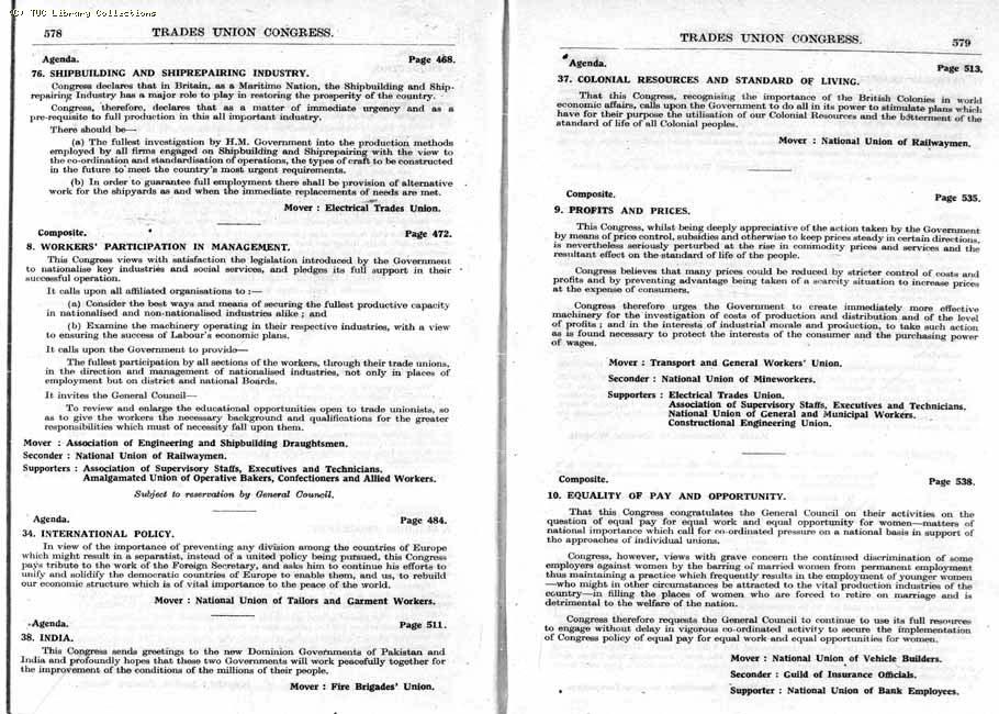 TUC Report, 1947