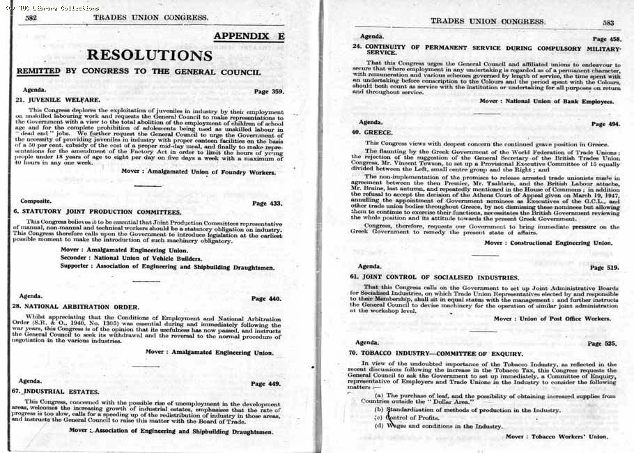 TUC Report, 1947