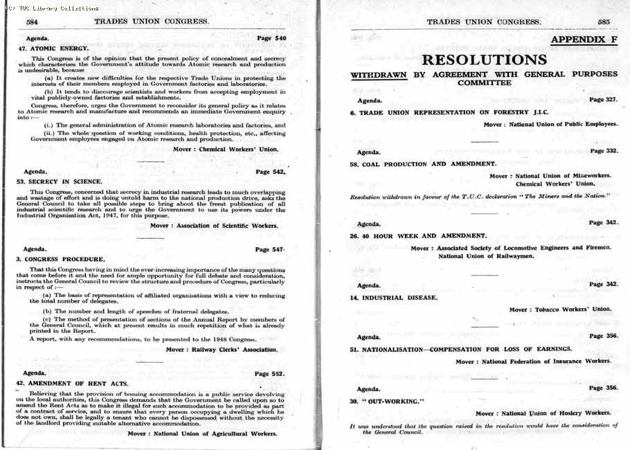 TUC Report, 1947