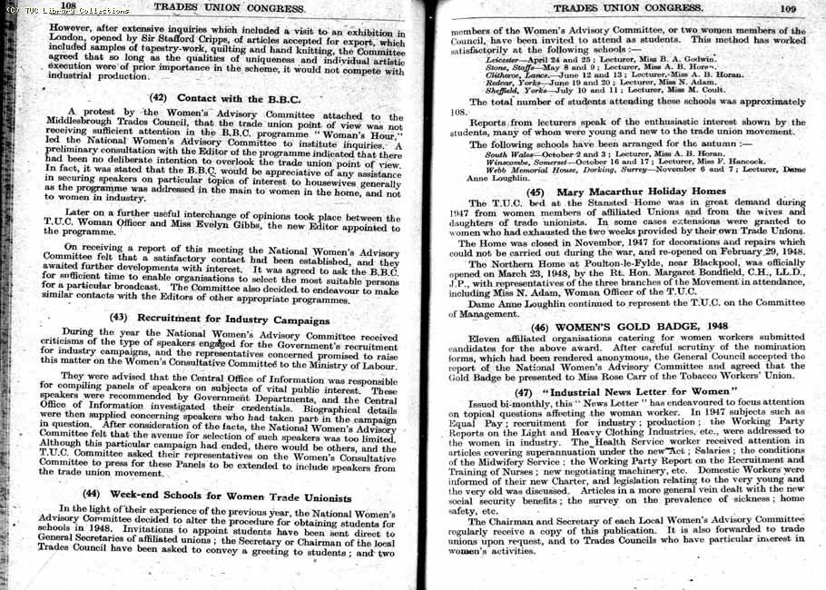 TUC Report, 1948