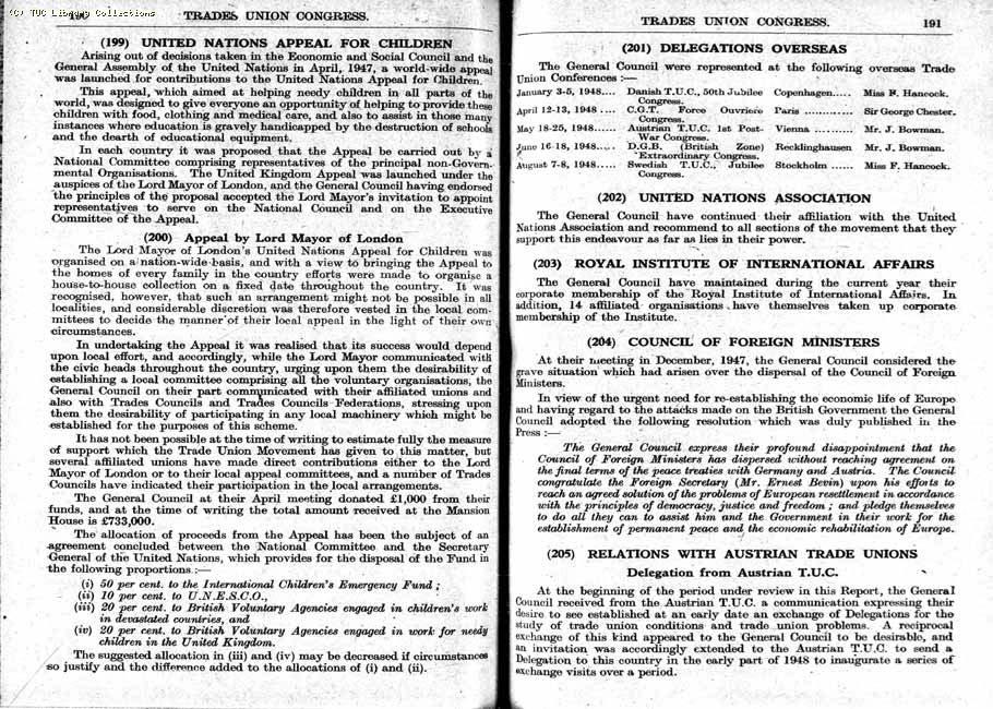 TUC Report, 1948