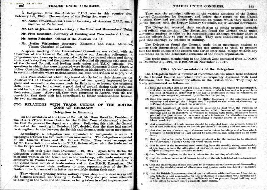 TUC Report, 1948