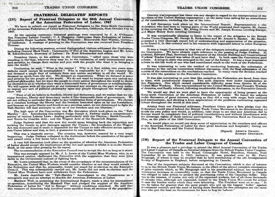 TUC Report, 1948