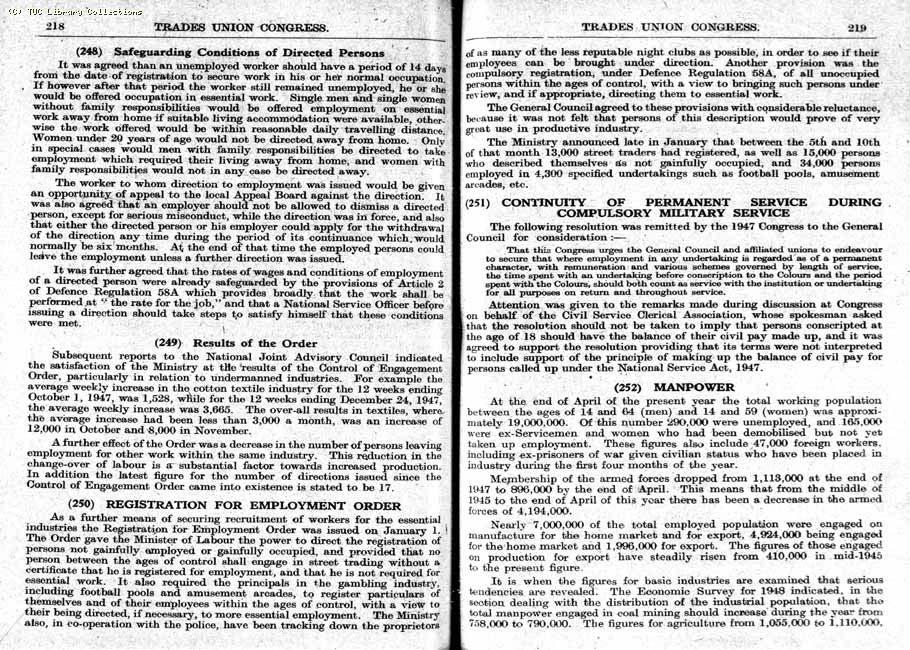 TUC Report, 1948