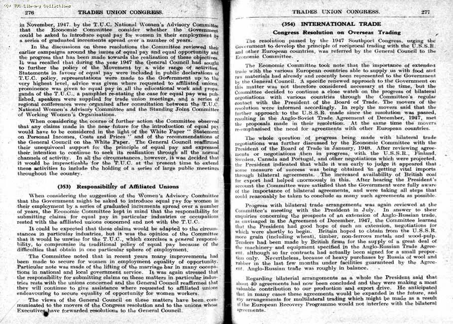 TUC Report, 1948