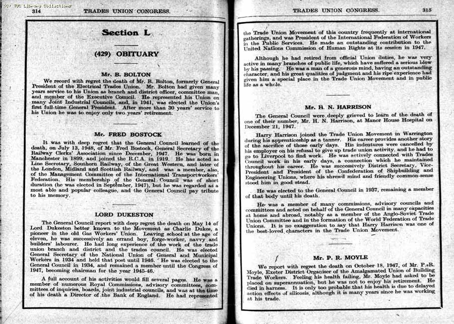 TUC Report, 1948