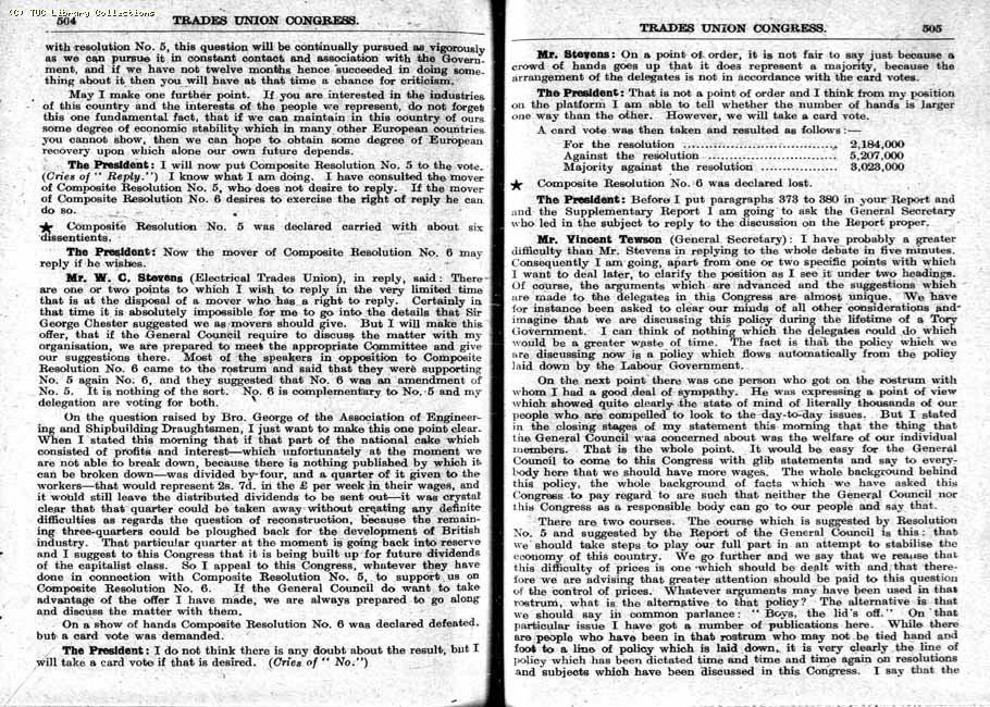 TUC Report, 1948