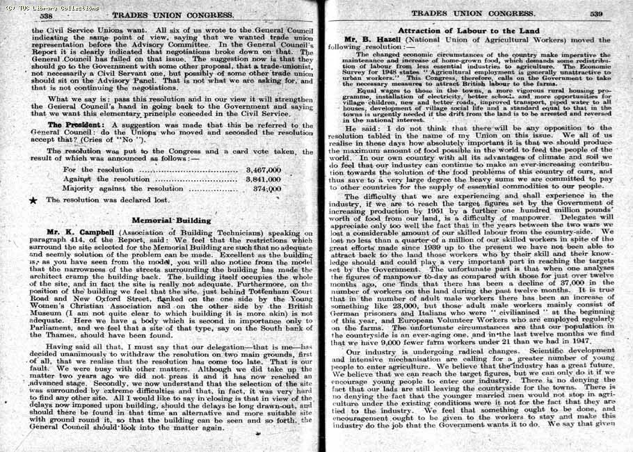 TUC Report, 1948