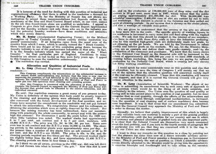 TUC Report, 1948