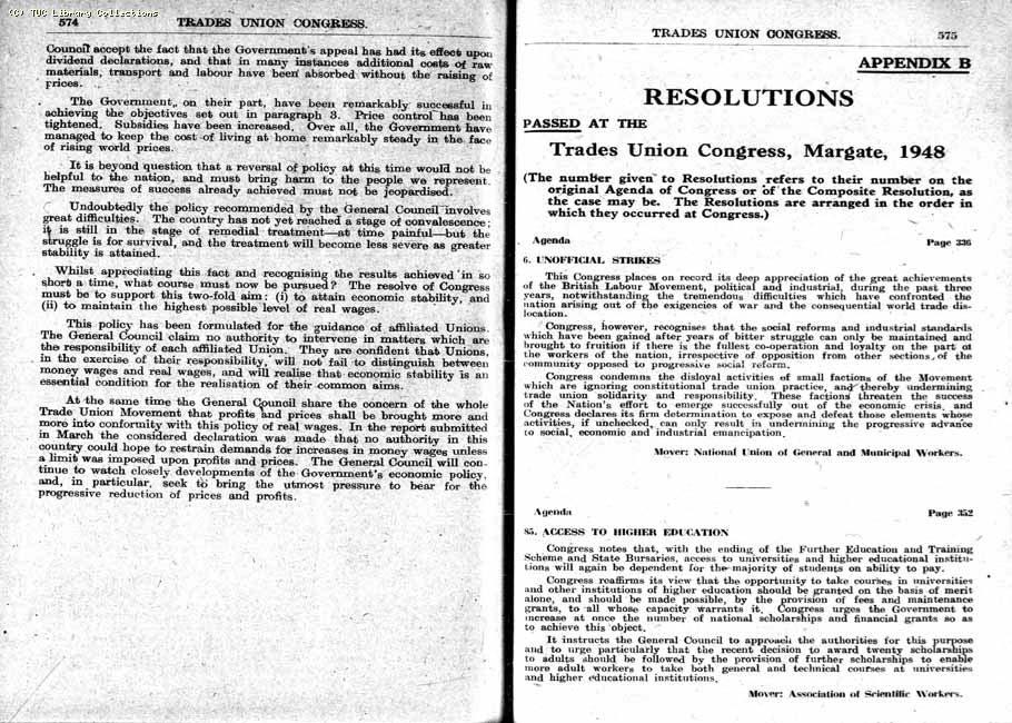 TUC Report, 1948