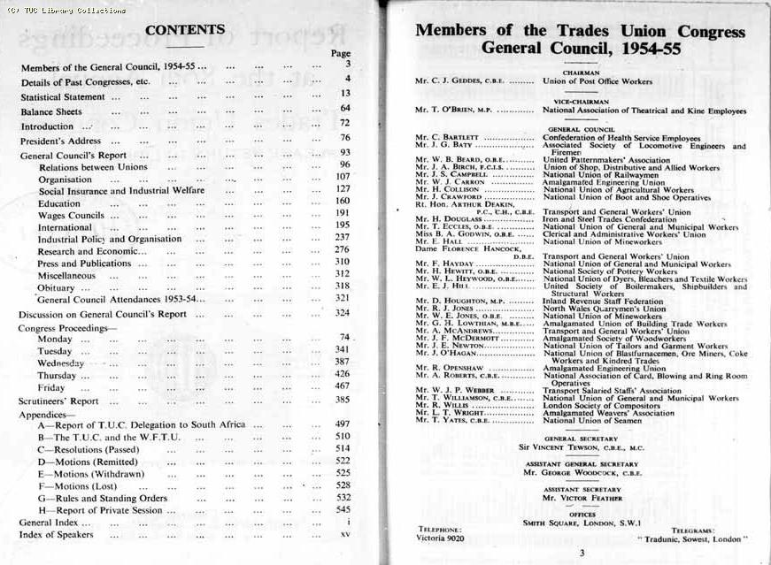 TUC Report, 1954