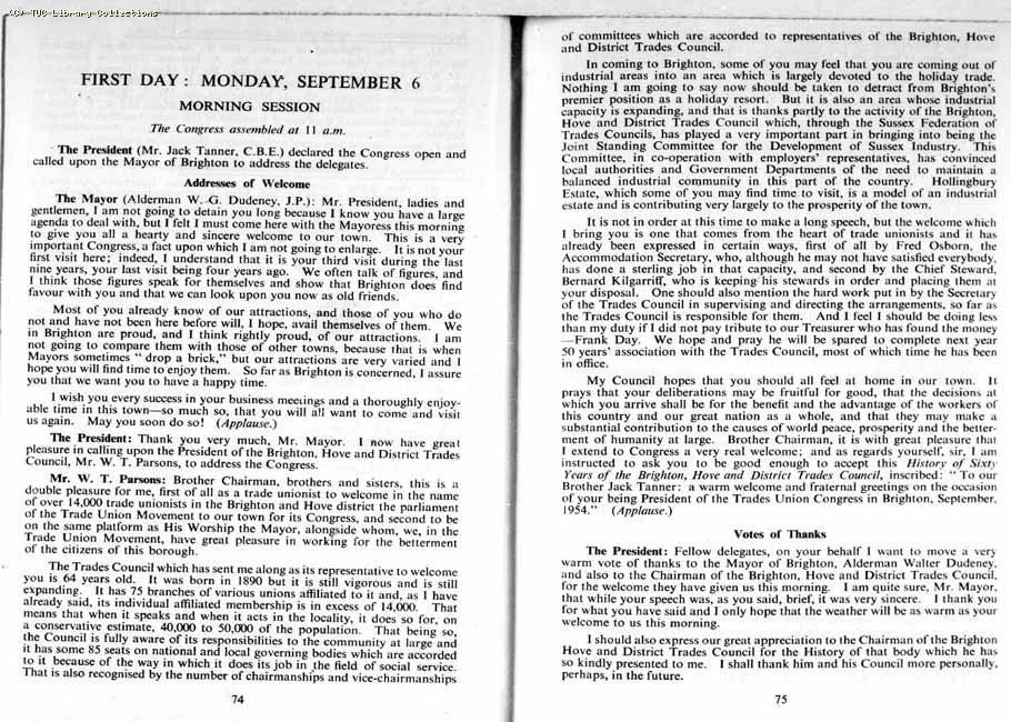 TUC Report, 1954