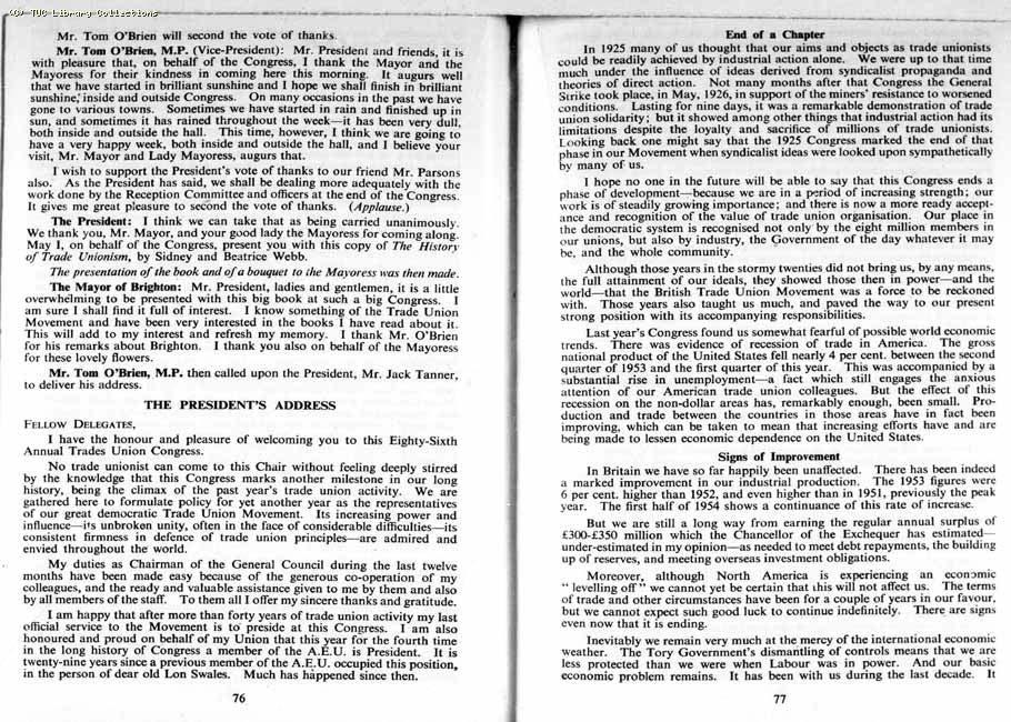 TUC Report, 1954