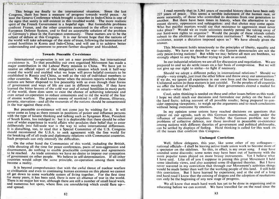 TUC Report, 1954
