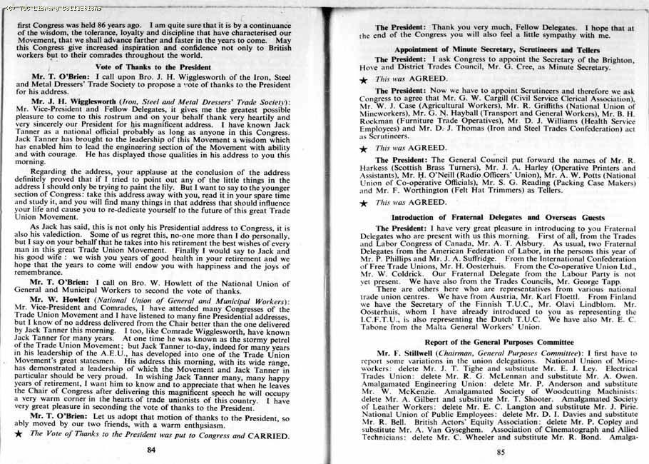 TUC Report, 1954