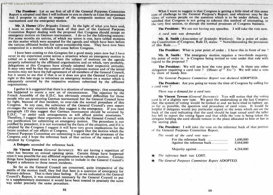 TUC Report, 1954