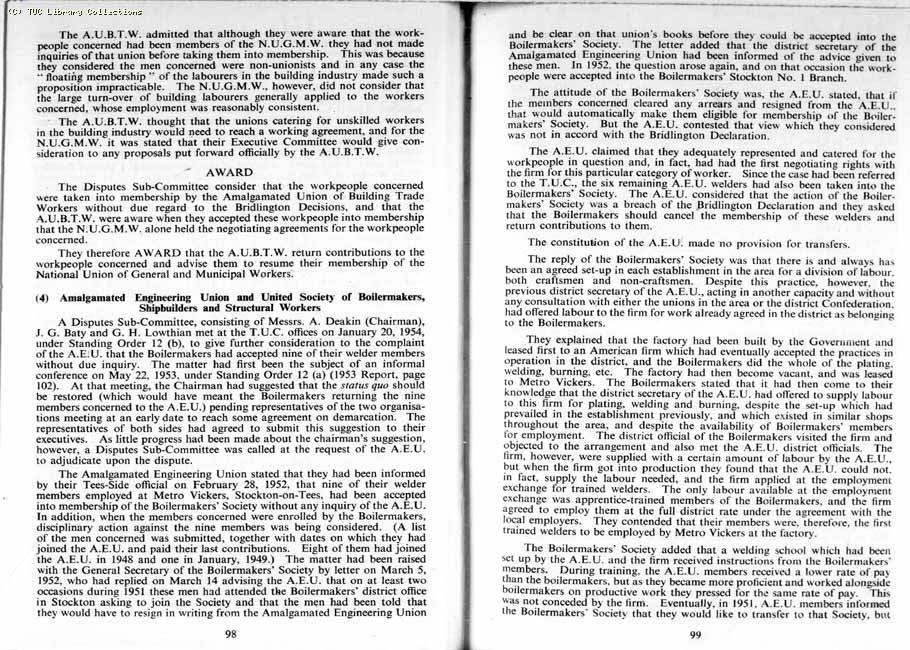 TUC Report, 1954