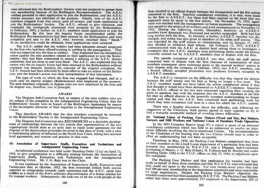 TUC Report, 1954