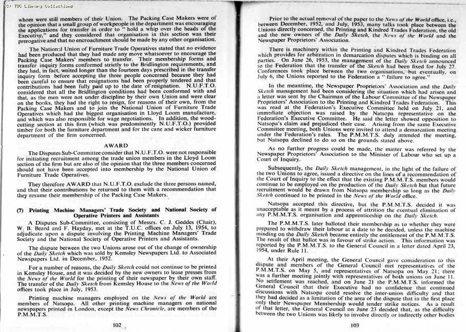 TUC Report, 1954