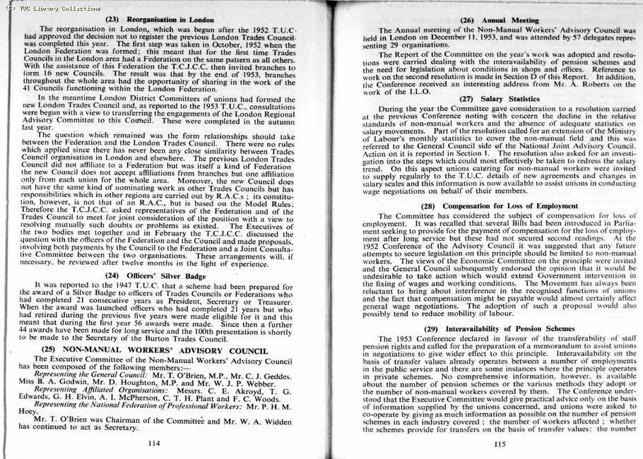 TUC Report, 1954