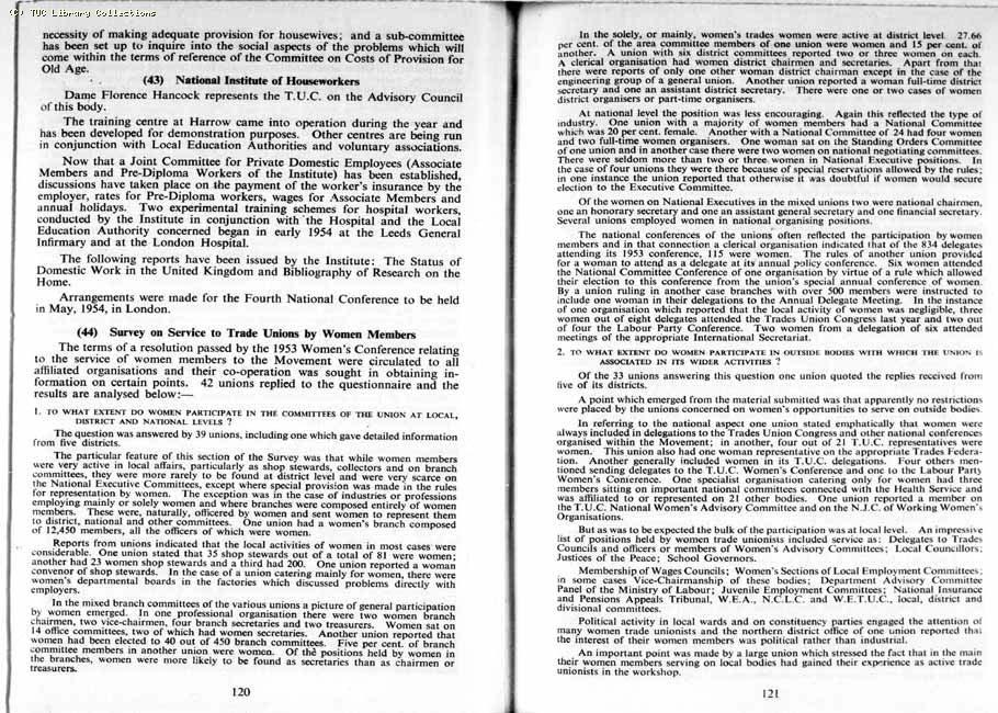 TUC Report, 1954
