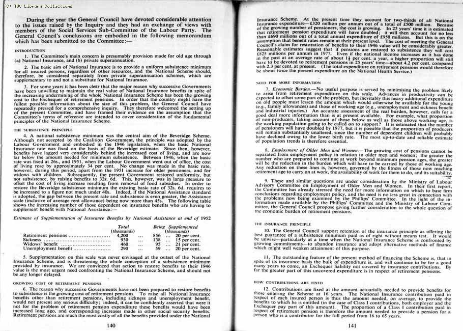 TUC Report, 1954