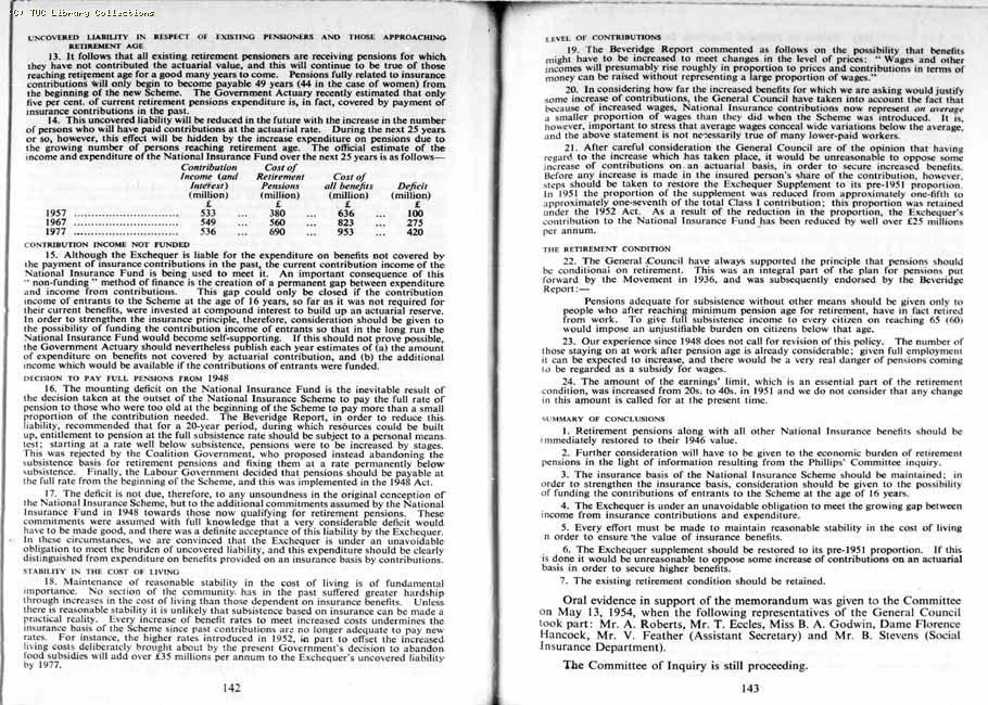 TUC Report, 1954