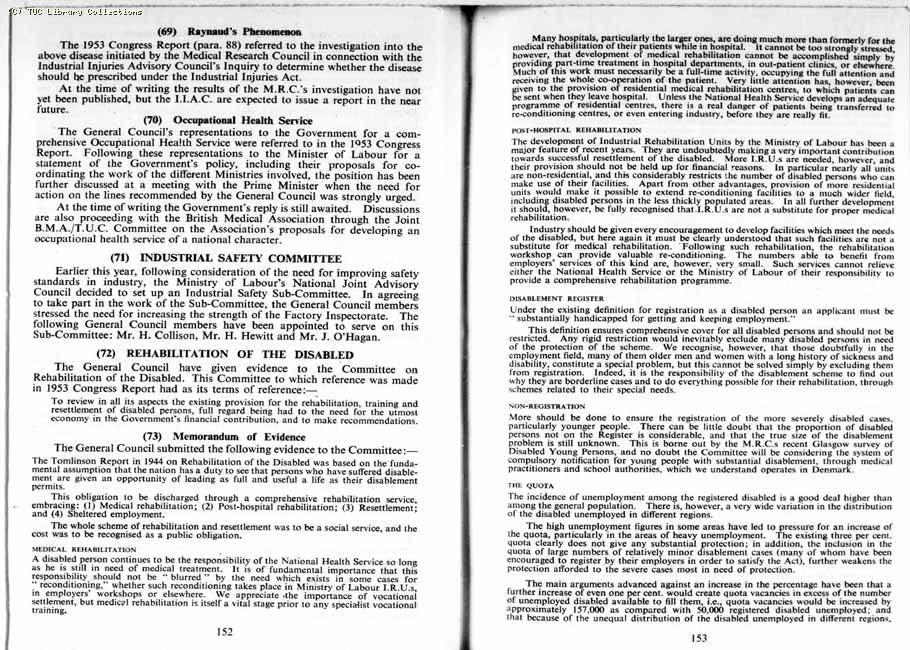 TUC Report, 1954