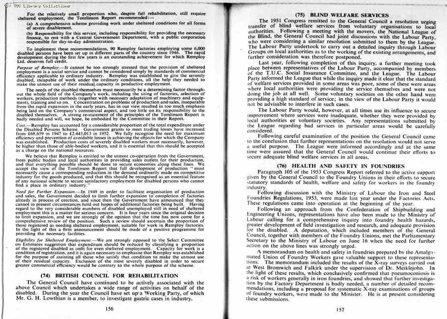 TUC Report, 1954
